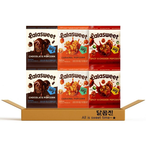 라라스윗 저당 초코범벅 카라멜 매콤닭강정 팝콘세트