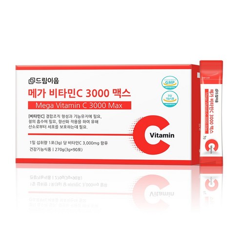 드림이음 고함량 메가 비타민C 3000 맥스 분말 가루 3g x 90포