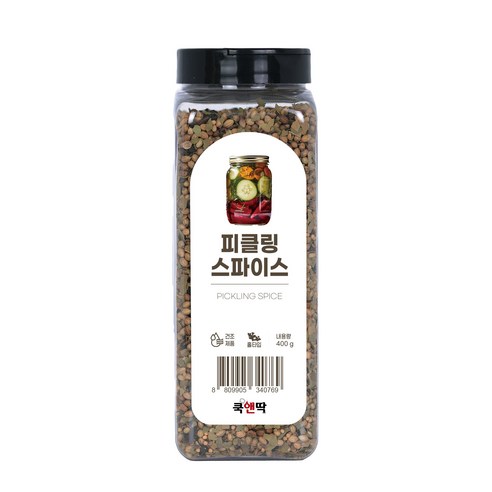 쿡앤딱 피클링 스파이스 향신료 수제 과일 오이 양파 채소 무 피클, 1개, 400g