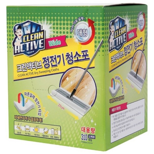 크린액티브 대용량 정전기 청소포 대형 310p, 1개