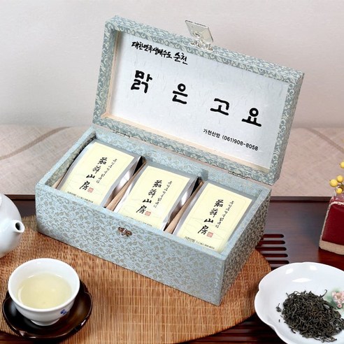유기농차밭 첫순 수제녹차 - 맑은고요 특우전 비단함