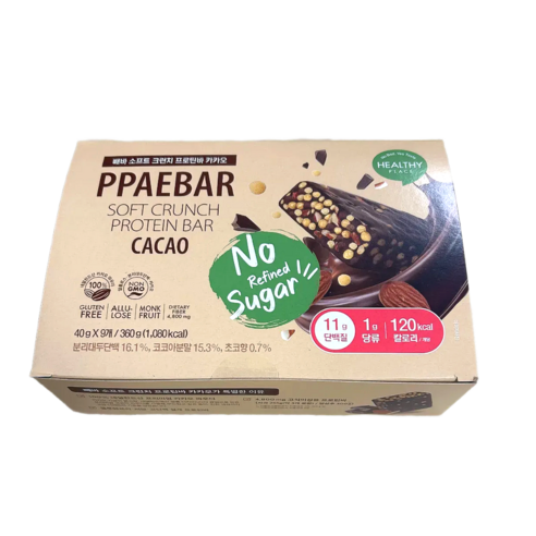 빼바 소프트 크런치 프로틴바 카카오 9p