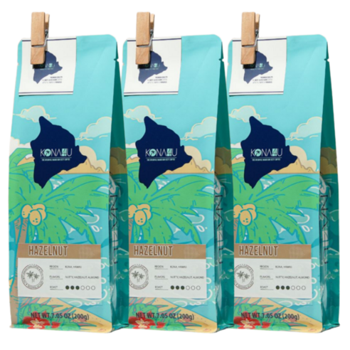 코나포유 세계3대커피 하와이 코나커피 헤이즐넛 원두 200g, 핸드드립, 200g, 3개