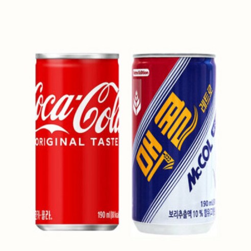 코카콜라 맥콜 미니캔 음료 190ml 두가지맛 (각15캔씩)총30캔