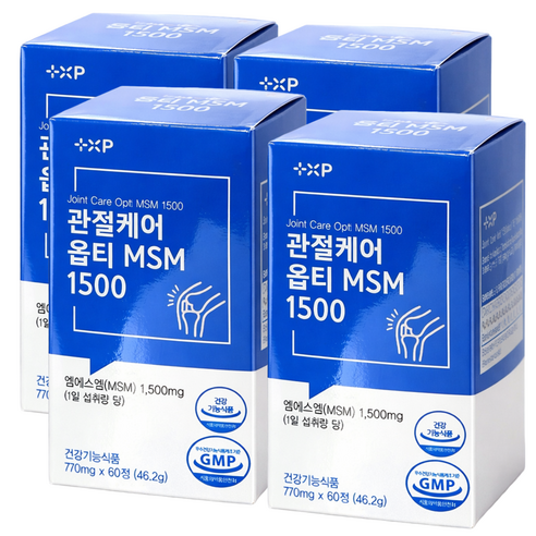 관절 케어 프리미엄 옵티 MSM 영양제 뻣뻣한 손가락 무릎 허리 통증 에 좋은 MSN 알약, 4개, 60정