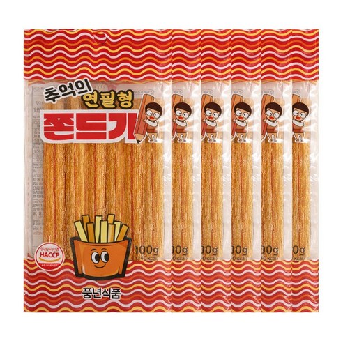 추억의연필형쫀드기 변함없는 맛 그대로 추억의 쫀드기, 6개, 100g