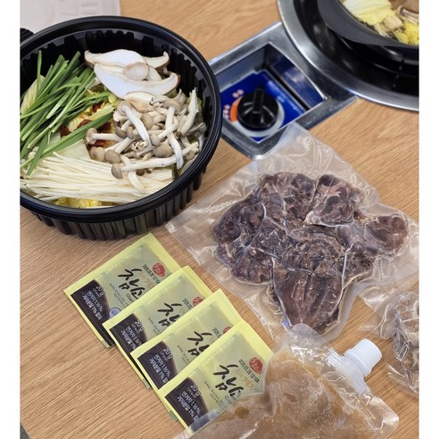 캠핑음식 요리 밀키트 술안주 간단 국물요리 아롱사태 스지 전골, 1개, 1.5kg