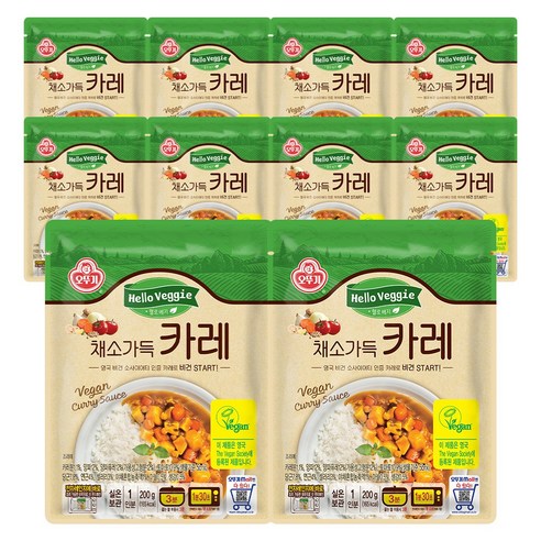 헬로베지 채소가득 카레 200gx10개, 10개, 200g