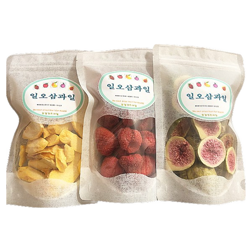 동결건조 딸기칩 무화과칩 복숭아칩 3펙 180g