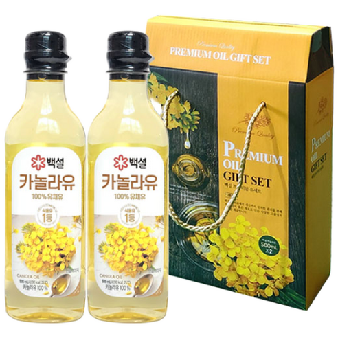 백설 카놀라유 선물세트 500ml 2개입 / 설 추석 명절선물 답례품(소비기한 2027년01월)