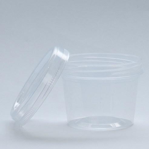 리밀 다용도 플라스틱 원형 스크류 밀폐 소분 용기 반찬통 슬라임통 세트 92파이 300ml 중, 1개, 30개입