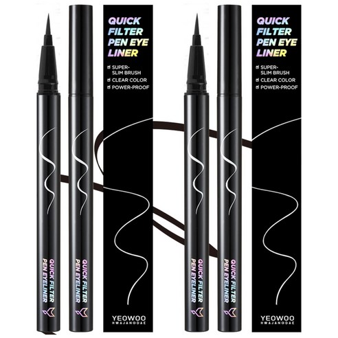 여우화장대 워터프루프 퀵필터 펜 아이라이너 0.5g, 블랙프레소, 2개