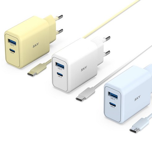SKY 필 GaN 25W 초고속 충전기 + USB C to C 40W 충전 케이블