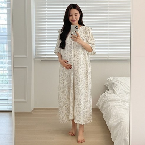 미야미 44 120 빅사이즈 만삭가능 임산부 롱원피스 임부복 추천 출산 선물 임신 임부