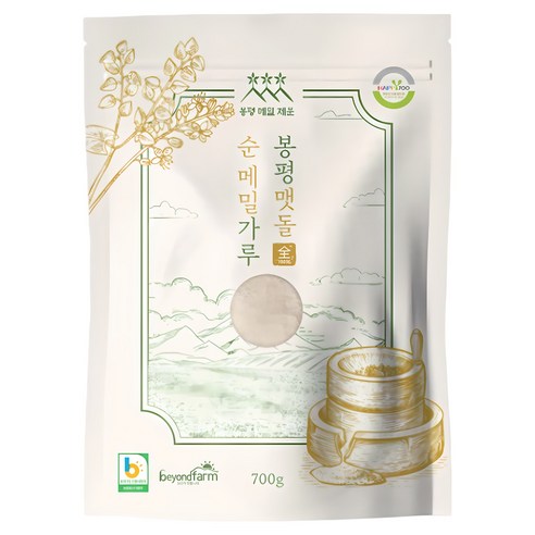 봉평메밀청년 맷돌 순 메밀가루 순메밀묵 순메밀전, 5개, 700g