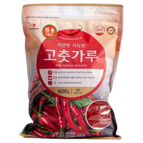 온세로 중국산 고운 고춧가루 장용 보통맛 HACCP인증, 600g, 1개