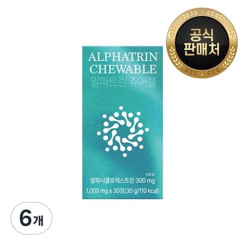 경성 알파트린 츄어블 1통 30일 알파CD 치커리 식이섬유 이눌린, 6개, 30정