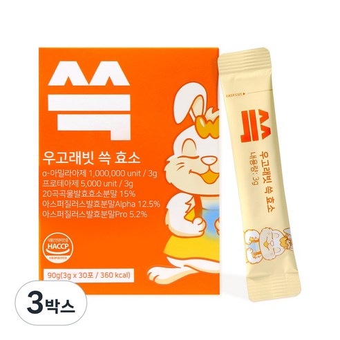 우고래빗 곡물발효 쓱 효소, 3박스, 90g