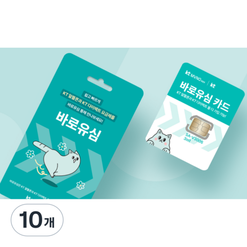 KT 바로유심 알뜰폰 유심칩 USIM (묶음)