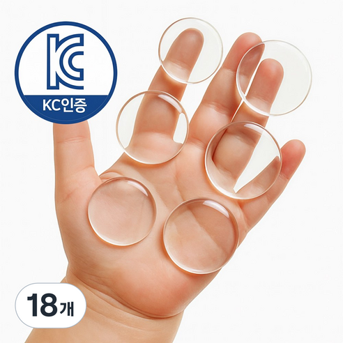 지니밸리 방문 문콕방지 문 쾅 방지 도어쿠션, 18개, 동그라미 투명