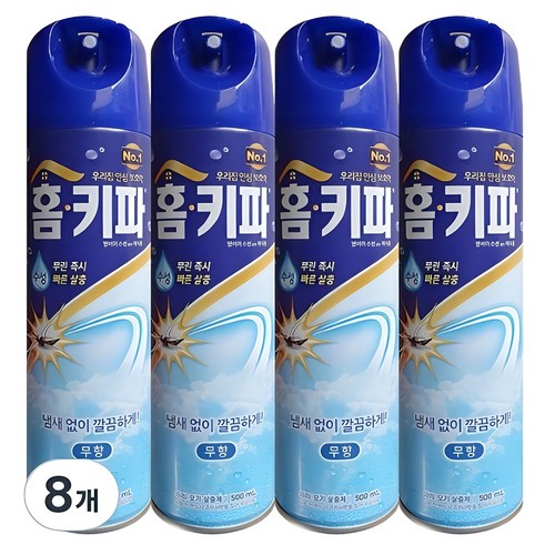 홈키파 에어졸 무향 모기 파리 살충제, 8개