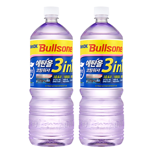 불스원 Rain OK 에탄올 3in1 발수코팅 워셔액, 1.8L, 2개