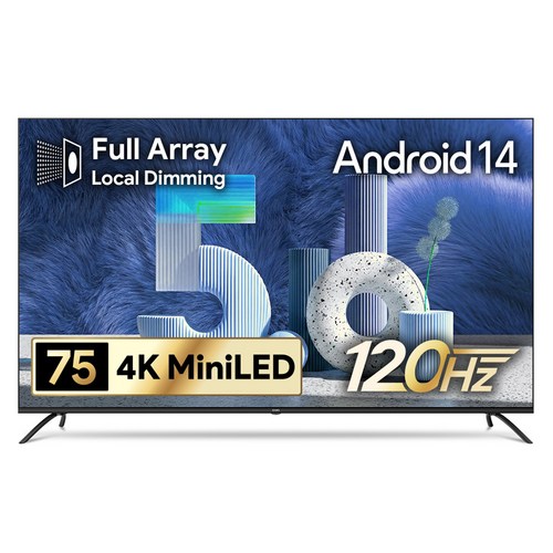 더함 4K UHD QLED MiniLED DLG 120Hz 로컬디밍 돌비 AI 구글 5.0 스마트 TV 방문설치, 191cm(75인치), UA751MINILED Google5.0 120Hz 2025C, 스탠드형, 방문설치