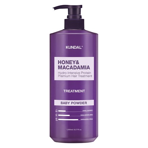 쿤달 허니 앤 마카다미아 헤어트리트먼트 베이비파우더향, 1058ml, 1개