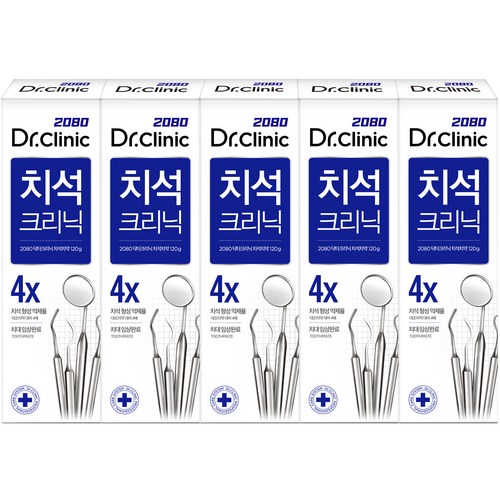 2080 닥터크리닉 치석 치약, 5개, 140g