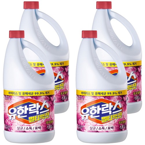 유한락스 멀티액션 후로랄, 1.8L, 4개