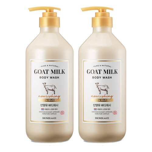 샤워메이트 산양유 바디워시 마누카허니, 800ml, 2개