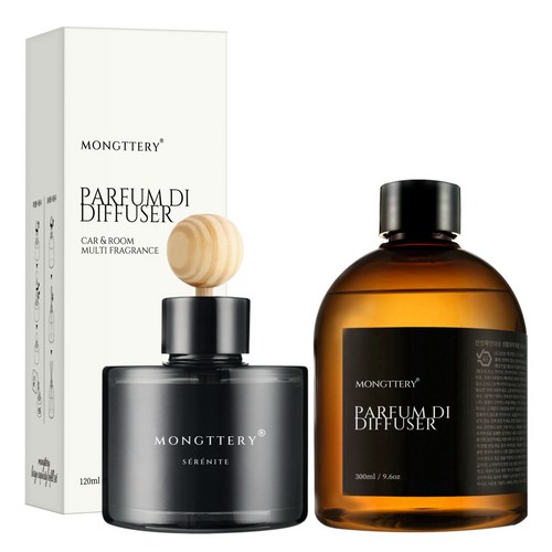 몽때리 차량용 방향제 120ml 본품 + 300ml 리필 세트, 시트러스라벤더, 1세트