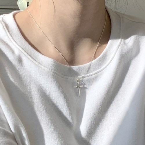 반지소 925실버 여성 미니 순은 십자가목걸이