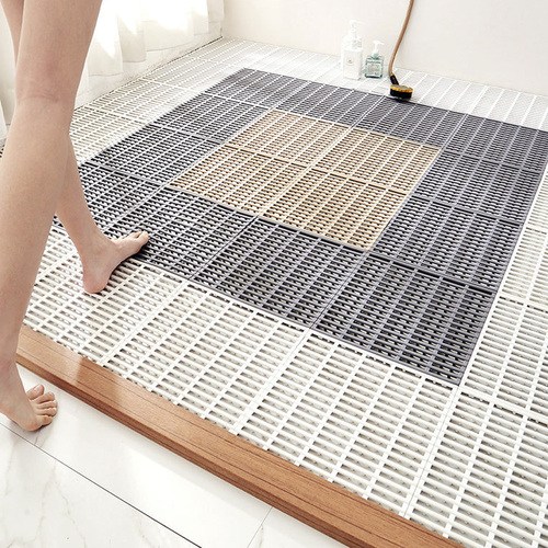 무타공마켓 2세대 고급형 욕실 미끄럼방지매트 물빠짐 재단가능, 1개, 그레이