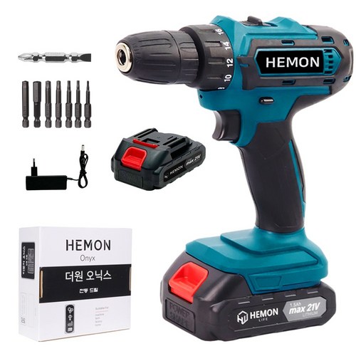 헬릭스케어 더원오닉스 전동드릴 무선 충전 전동 드라이버 드릴 공구세트, 1개