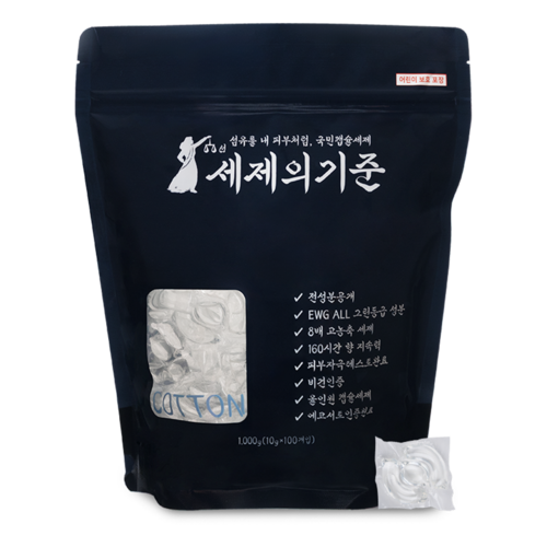 세제의기준 초고농축 캡슐세제 코튼블루, 1개, 100개입