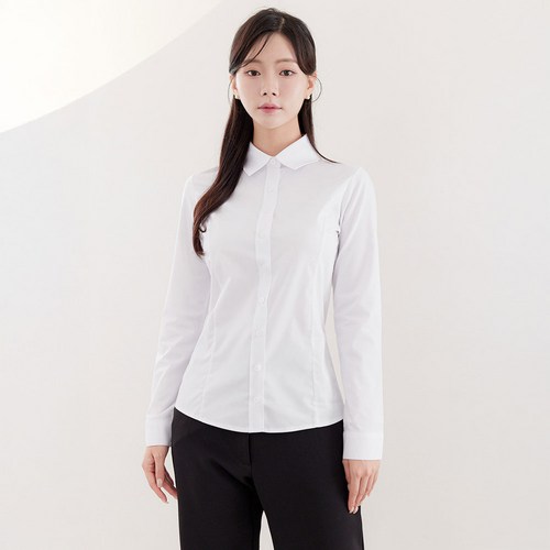 더웨이나인 흰색 스판 카라 정장 셔츠 블라우스 남방 긴팔 빅사이즈 XS~4XL [고급]