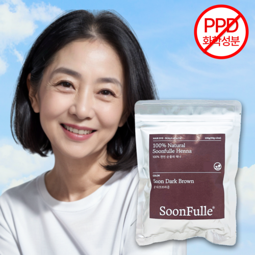 순풀레 순수 100% 천연 헤나 염색 가루 PPD없는 염색약, 순다크브라운, 6개