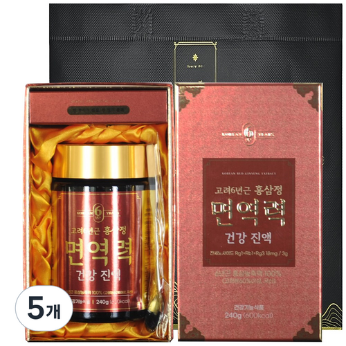 대한홍삼 고려6년근 홍삼정 면역력 건강 진액, 5개, 240g