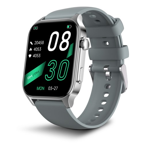 와피크 통화가능 블루투스 스마트워치 X5S 1.91인치 대화면 한글판, 실버, 4.8cm, GPS  블루투스