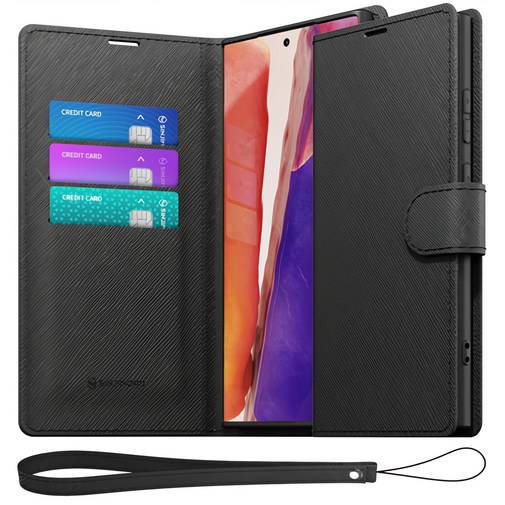 신지모루 마그네틱 사피아노 가죽 다이어리 지갑 케이스  핸드 스트랩 세트