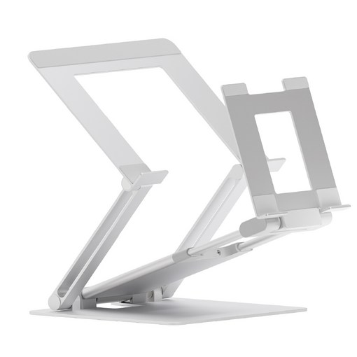 프레임바이 DW 스탠드 프로 듀얼 노트북 태블릿 거치대 알루미늄 스탠드, 실버, 1개