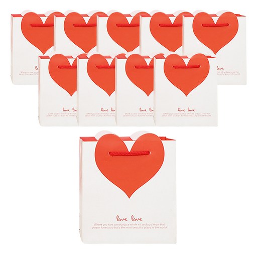 윰스 하트 포장 선물 쇼핑백