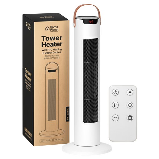 홈플래닛 PTC 타워형 온도제어 디지털 타입 리모컨 온풍기