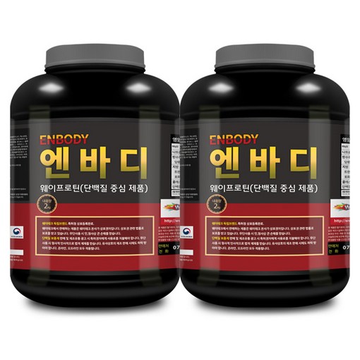 엔바디 웨이프로틴 고함량 단백질보충제 프로틴 파우더 쉐이크, 2kg, 2개