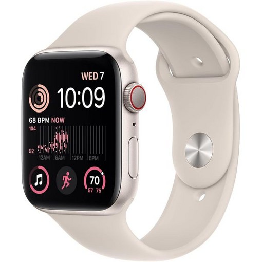 애플 워치 SE 2세대 GPS 셀룰러 44mm  스타라이트 알루미늄 케이스와 스포츠 밴드 SM 리퍼비시