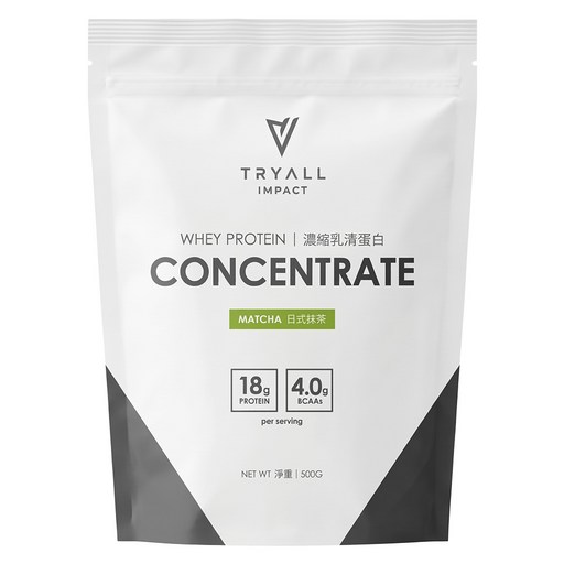 TRYALL 濃縮乳清蛋白 日式抹茶, 1包, 500g
