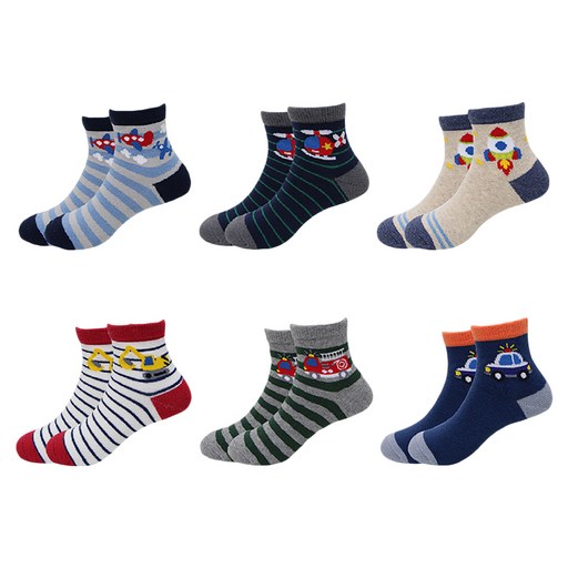 D&G 兒童款 交通工具襪6雙組 D693