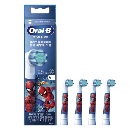 Oral-B 歐樂B VITALITY KIDS 蜘蛛人 替換刷頭 4入, 1個, EB10S-4(蜘蛛人)