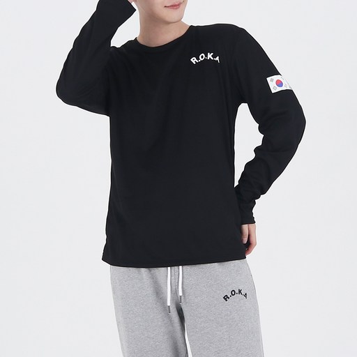 A-milly 男性 ROKA 長袖T恤, 黑色